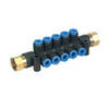 MANIFOLD FITTING 6 X 6MM TUBE WITH 2 X RC 1/4 FEMALE INLETS